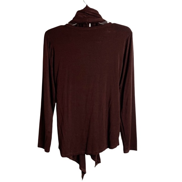Vertigo Paris - NWOT Brown Long Sleeve Top with Attached Scarf - XL - Picture 2 of 5